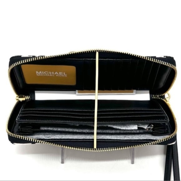 Michael Kors Large Continental Wallet Wristlet Black Multi - Picture 7 of 9